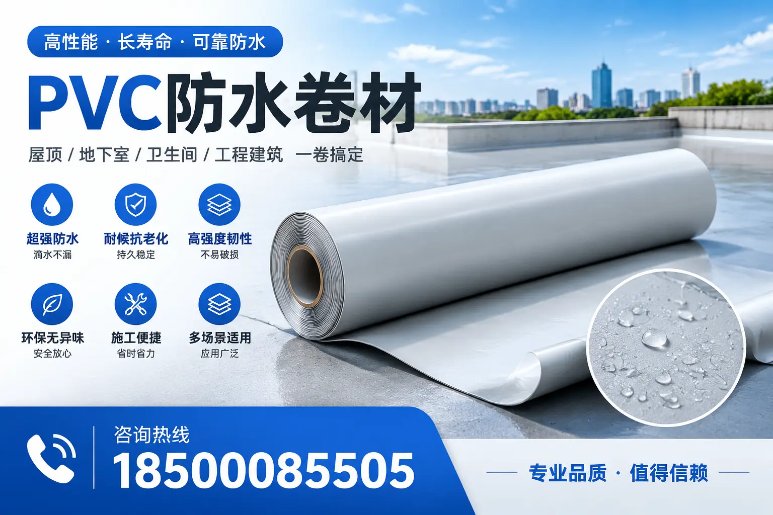 PVC防水卷材的防水效果评测,适合汕头的科学依据